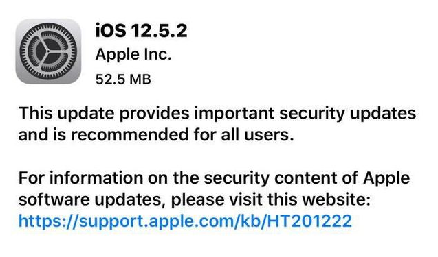 镇宁苹果手机维修分享iOS12.5.2发布，建议所有老苹果用户安装 